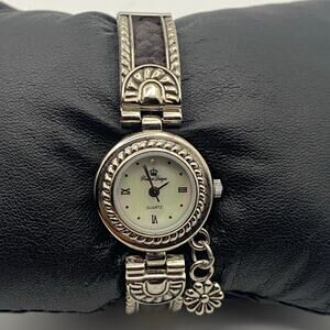 Ladies, Premier, Designer Silvertone Leather Watch Working New Battery